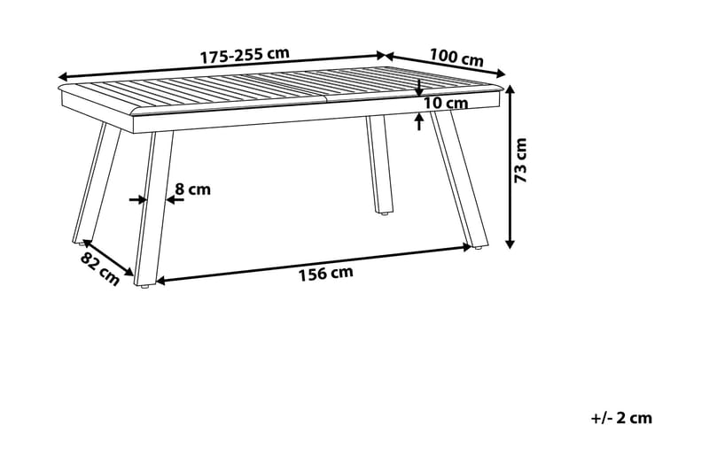 Pereta Hagebord 255 cm - Grå - Spisebord ute