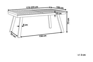 Pereta Hagebord 255 cm - Grå - Hagemøbler - Hagebord - Spisebord ute