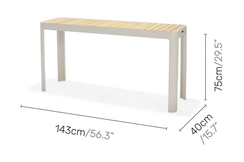 Portals Spisebord 143 cm - Hvit/Tre - Spisebord ute