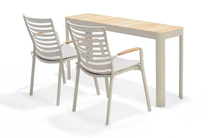 Portals Spisebord 143 cm - Hvit/Tre - Hagemøbler - Hagebord - Spisebord ute