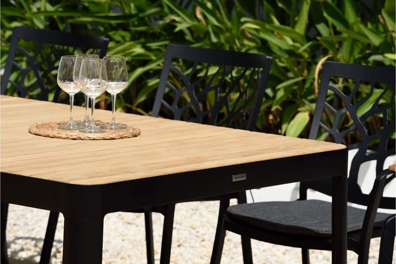Portals Spisebord 209 cm - Svart/Tre - Hagemøbler - Hagebord - Spisebord ute