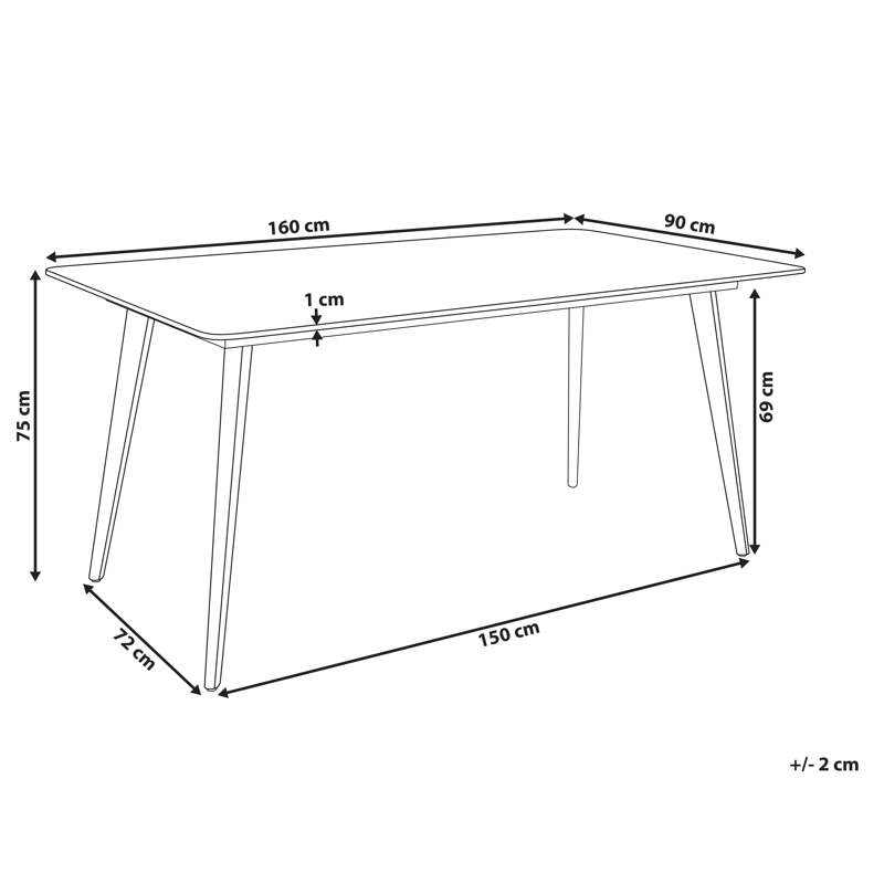 Spisebord utendørs Rodallo 90x160 cm Stein - Svart - Hagemøbler - Hagebord - Spisebord ute