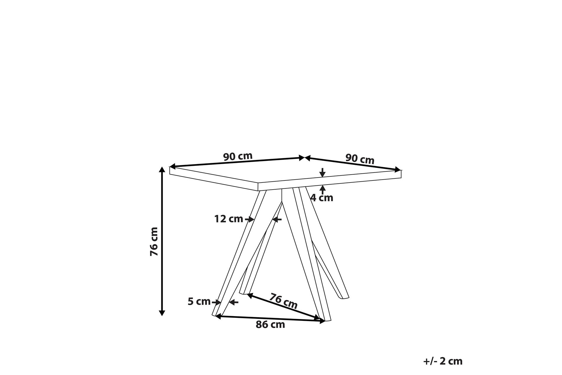 Rundt hagebord betongeffekt 90 c 90 cm OLBIA - Grå - Hagemøbler - Hagebord - Spisebord ute