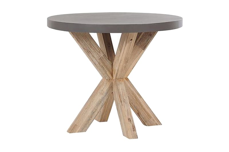 Rundt hagebord betongeffekt 90 cm OLBIA - Grå - Hagemøbler - Hagebord - Spisebord ute