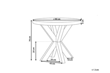 Rundt hagebord betongeffekt 90 cm OLBIA - Grå - Hagemøbler - Hagebord - Spisebord ute
