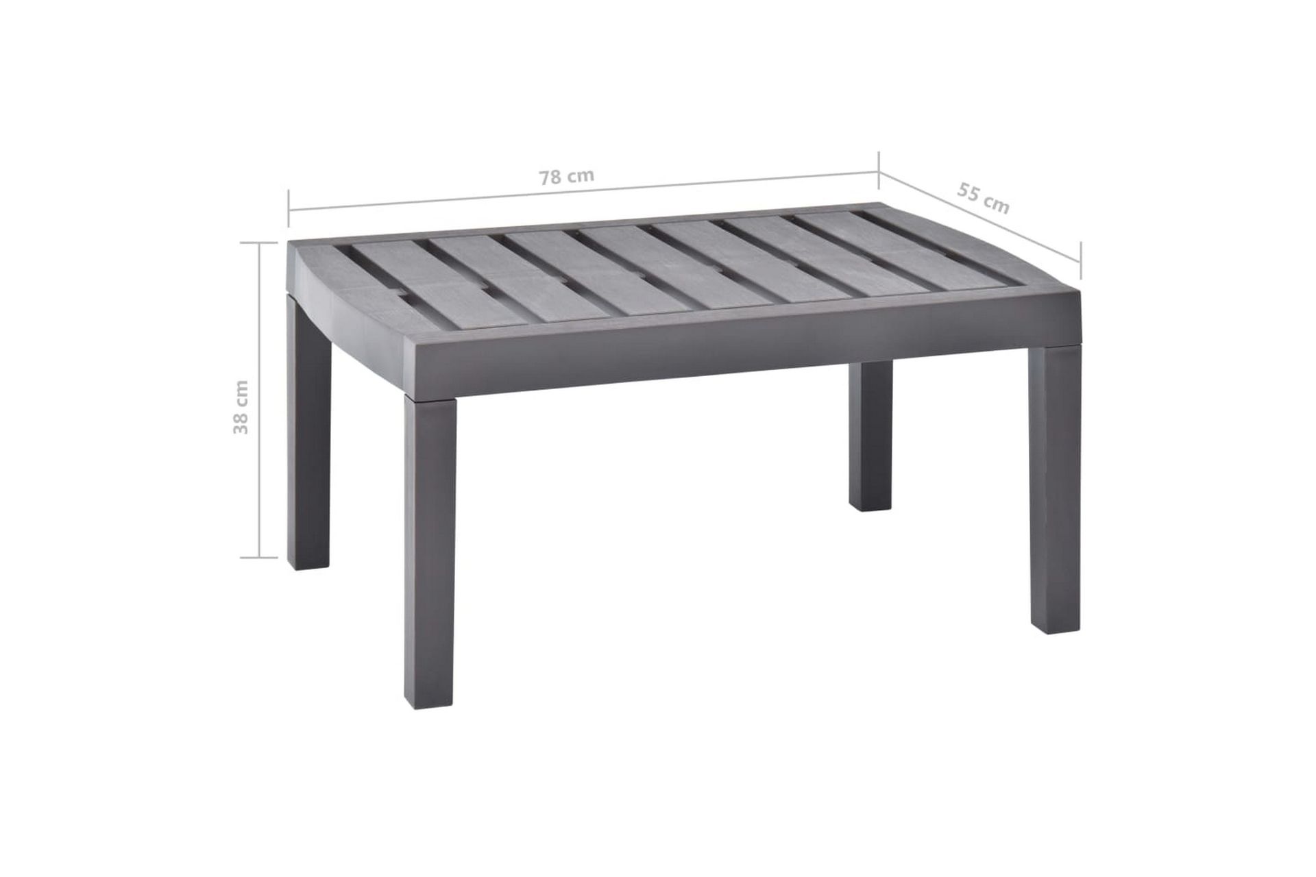 Salongbord mocha 78x55x38 cm plast - Brun - Hagemøbler - Hagebord - Spisebord ute