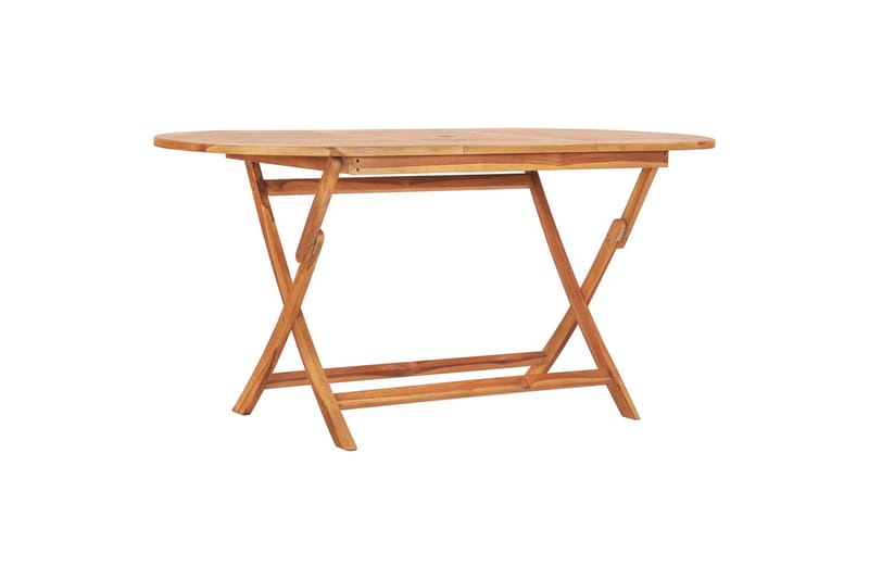 Sammenleggbart hagebord 160x80x75 cm heltre teak - Brun - Hagemøbler - Hagebord - Spisebord ute