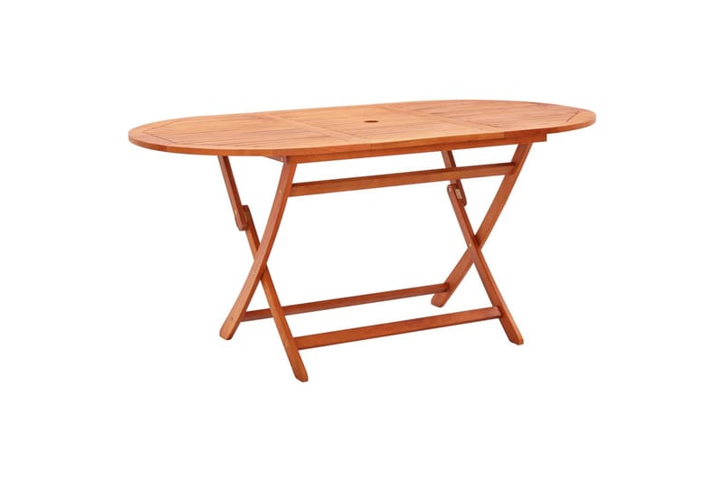 Sammenleggbart hagebord 160x85x74 cm heltre eukalyptus - Brun - Hagemøbler - Hagebord - Spisebord ute