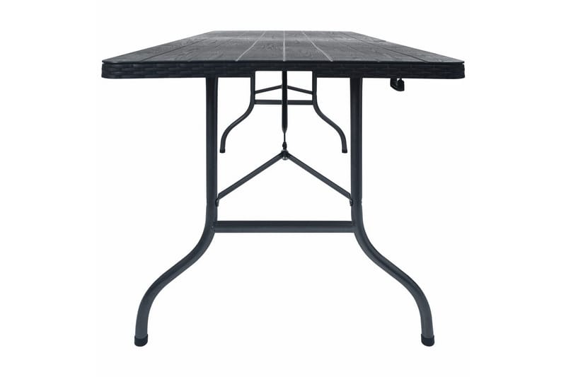 Sammenleggbart hagebord 180x75x72cm HDPE imitert rotting - Svart - Hagemøbler - Hagebord - Spisebord ute