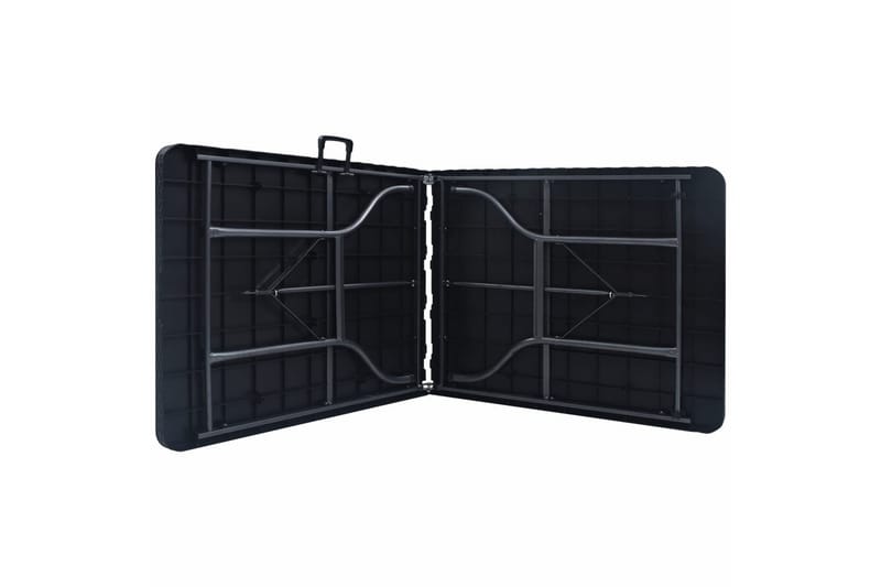 Sammenleggbart hagebord 180x75x72cm HDPE imitert rotting - Svart - Hagemøbler - Hagebord - Spisebord ute