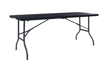 Sammenleggbart hagebord 180x75x72cm HDPE imitert rotting - Svart - Hagemøbler - Hagebord - Spisebord ute