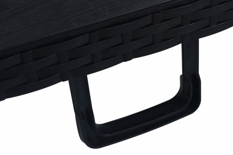 Sammenleggbart hagebord 180x75x72cm HDPE imitert rotting - Svart - Hagemøbler - Hagebord - Spisebord ute