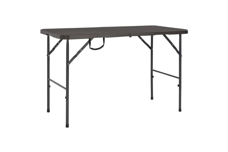 Sammenleggbart hagebord brunt 120x60x74 cm HDPE rottingstil - Brun - Hagemøbler - Hagebord - Spisebord ute