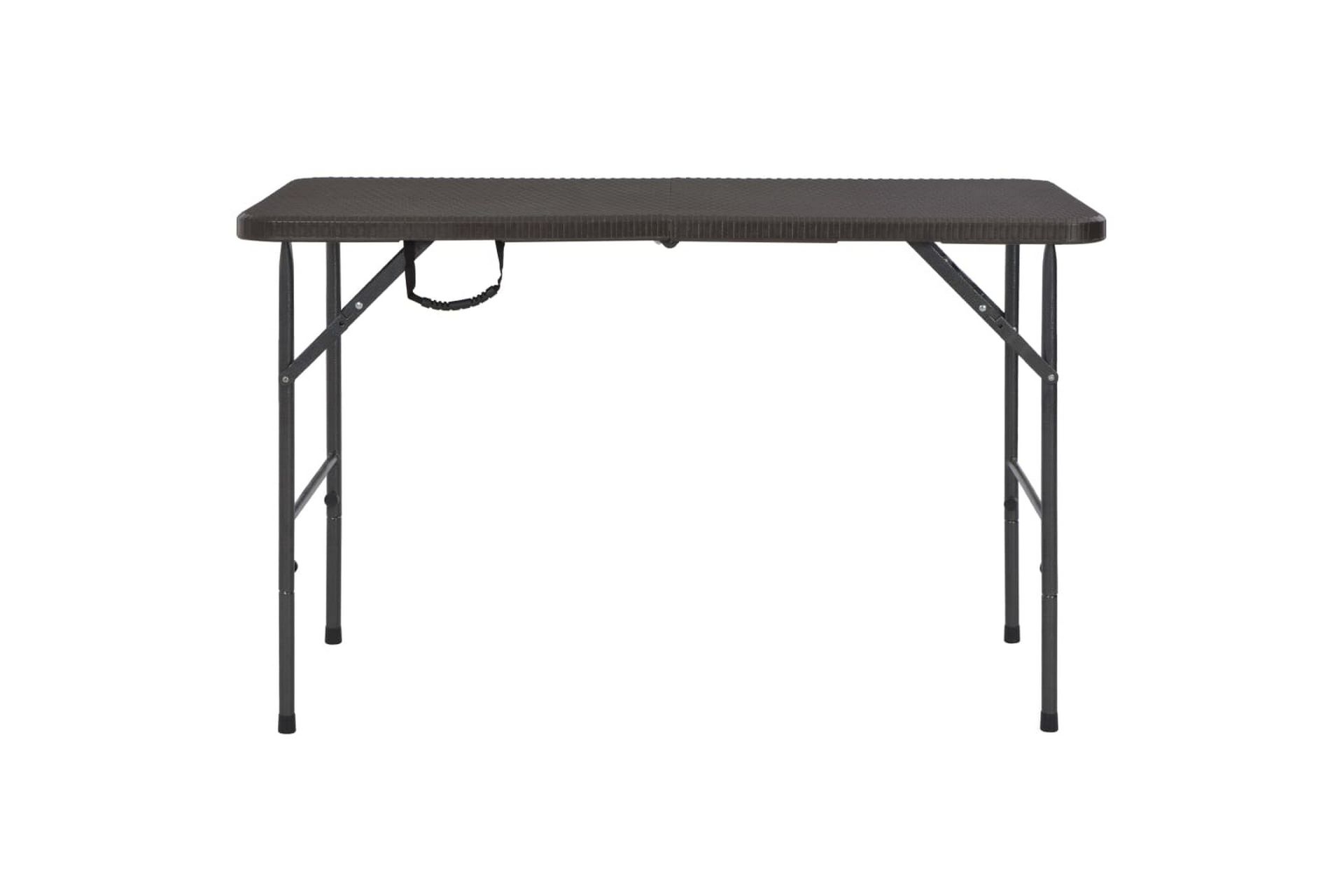 Sammenleggbart hagebord brunt 120x60x74 cm HDPE rottingstil - Brun - Hagemøbler - Hagebord - Spisebord ute