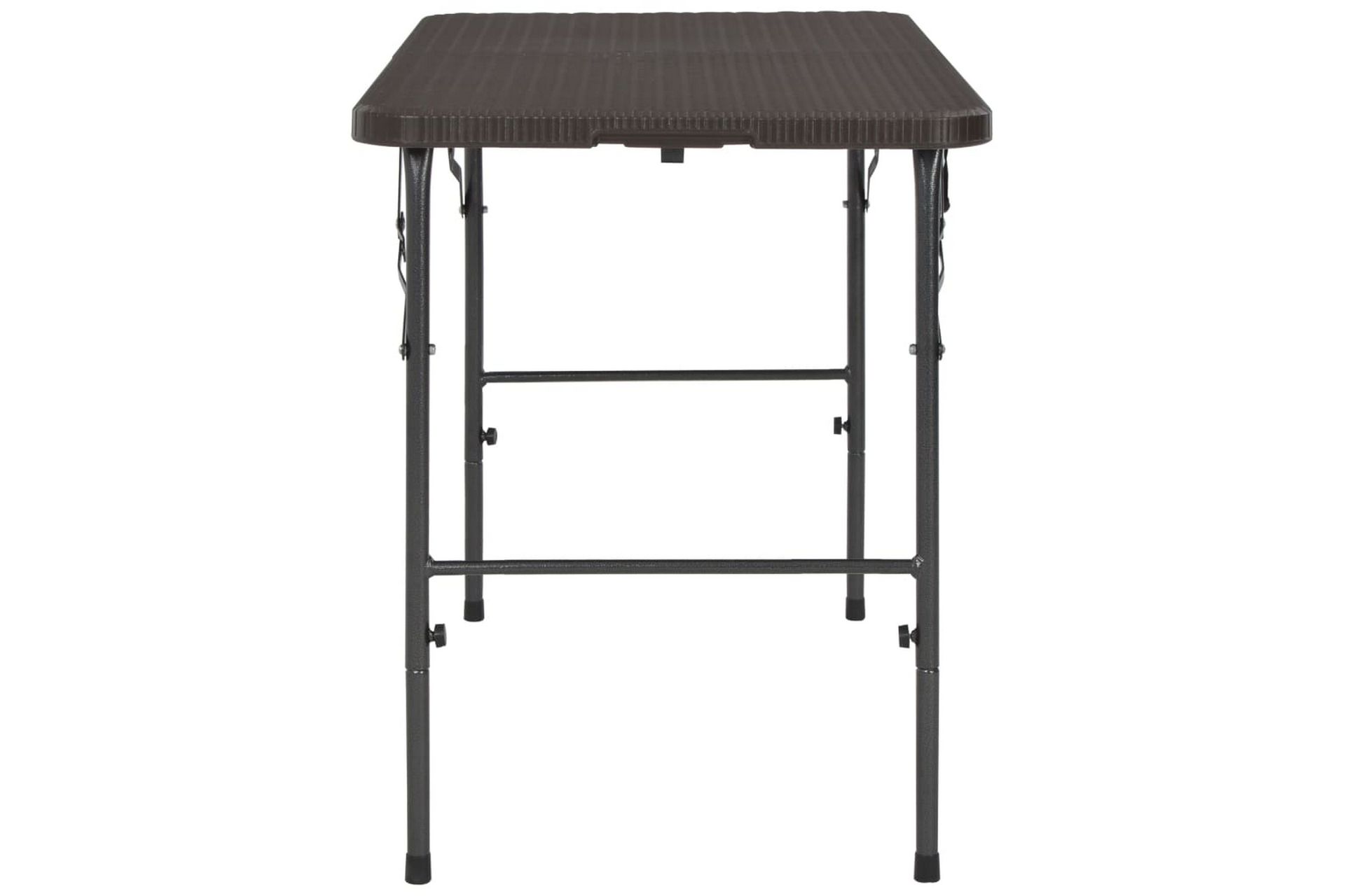 Sammenleggbart hagebord brunt 120x60x74 cm HDPE rottingstil - Brun - Hagemøbler - Hagebord - Spisebord ute