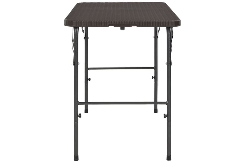 Sammenleggbart hagebord brunt 120x60x74 cm HDPE rottingstil - Brun - Hagemøbler - Hagebord - Spisebord ute