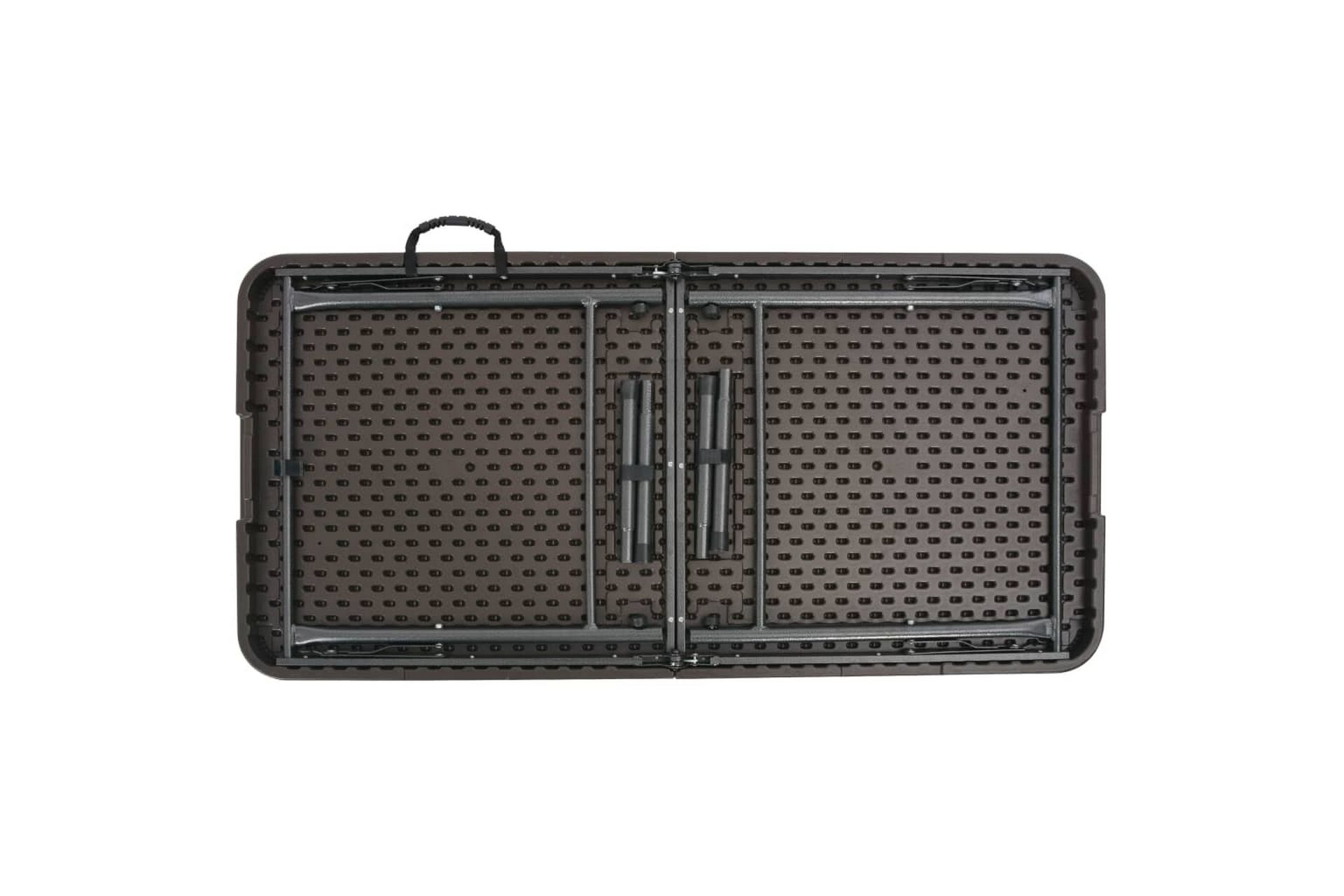 Sammenleggbart hagebord brunt 120x60x74 cm HDPE rottingstil - Brun - Hagemøbler - Hagebord - Spisebord ute