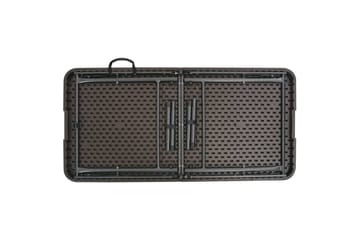 Sammenleggbart hagebord brunt 120x60x74 cm HDPE rottingstil - Brun - Hagemøbler - Hagebord - Spisebord ute
