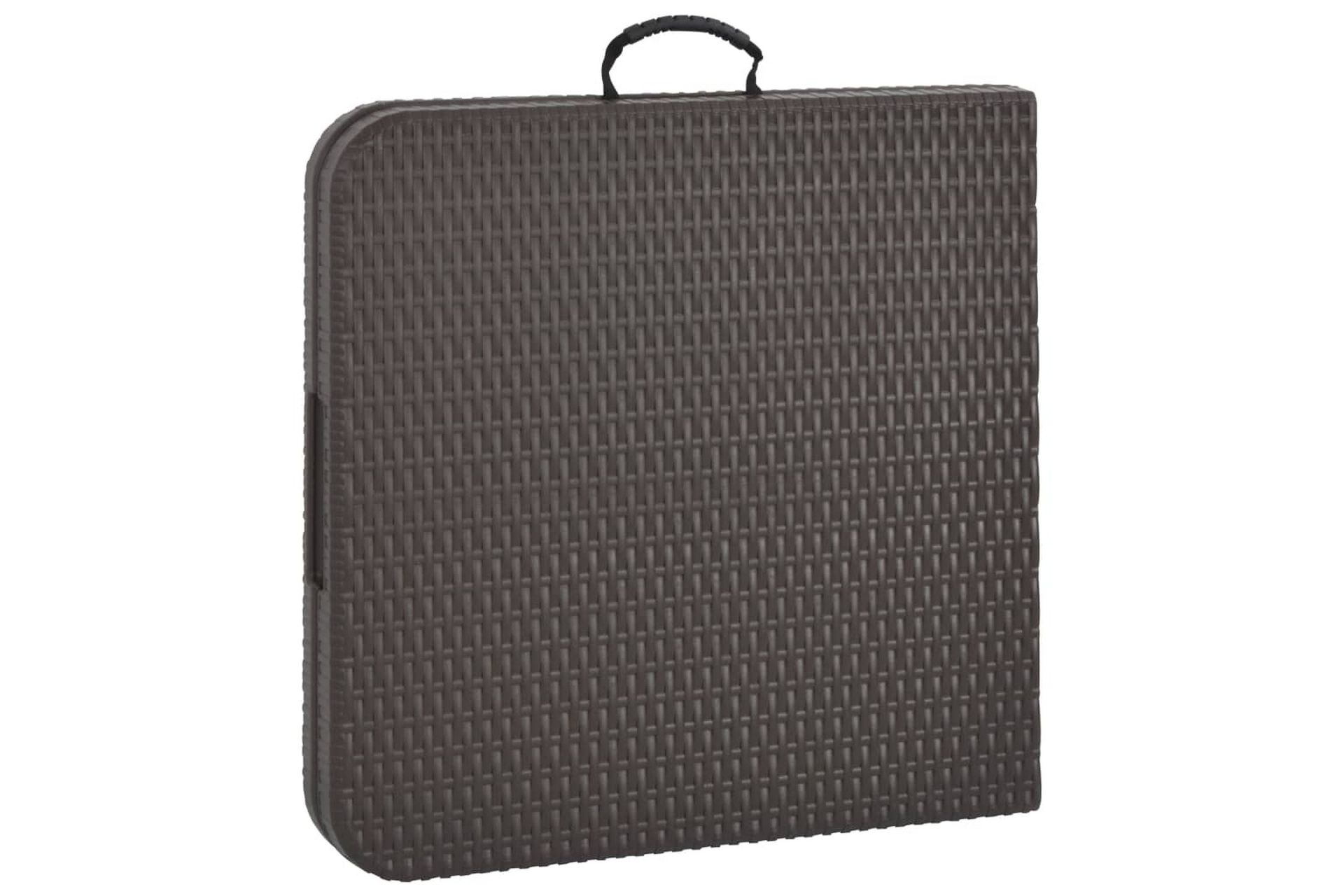 Sammenleggbart hagebord brunt 120x60x74 cm HDPE rottingstil - Brun - Hagemøbler - Hagebord - Spisebord ute