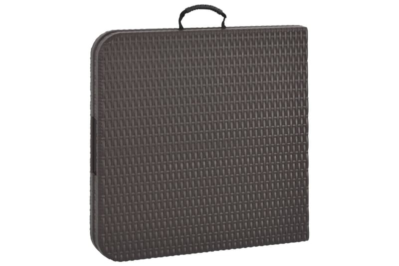 Sammenleggbart hagebord brunt 120x60x74 cm HDPE rottingstil - Brun - Hagemøbler - Hagebord - Spisebord ute