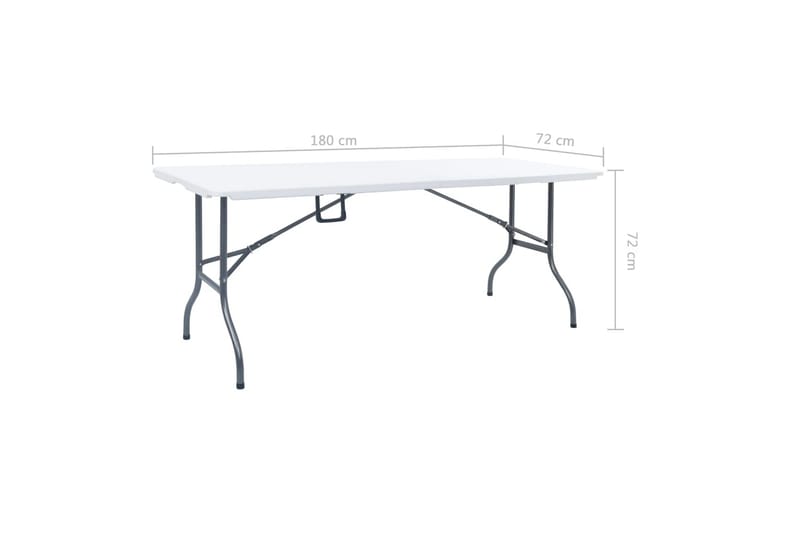 Sammenleggbart hagebord hvit 180x72x72 cm HDPE - Hvit - Hagemøbler - Hagebord - Spisebord ute