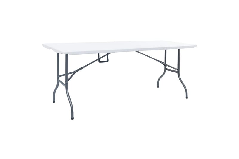 Sammenleggbart hagebord hvit 180x72x72 cm HDPE - Hvit - Hagemøbler - Hagebord - Spisebord ute