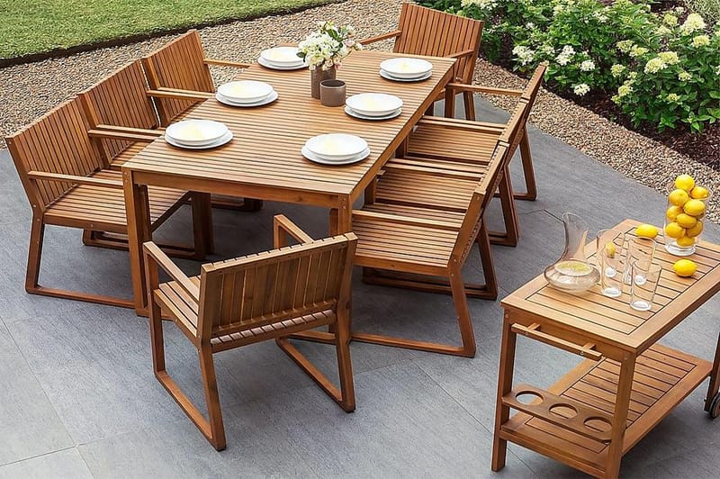 Sassari Bord 180 cm - Tre / Natur - Hagemøbler - Hagebord - Spisebord ute