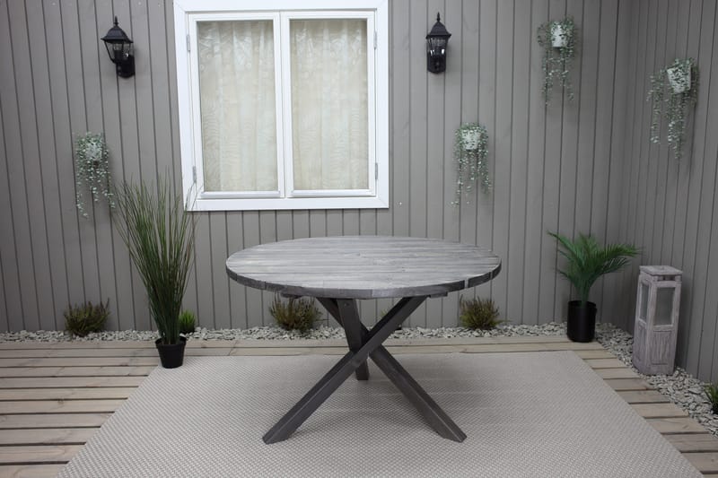 Scottsdale Fasta Spisebord 112 cm Rundt Shabby Chic - KWA - Hagemøbler - Hagebord - Spisebord ute