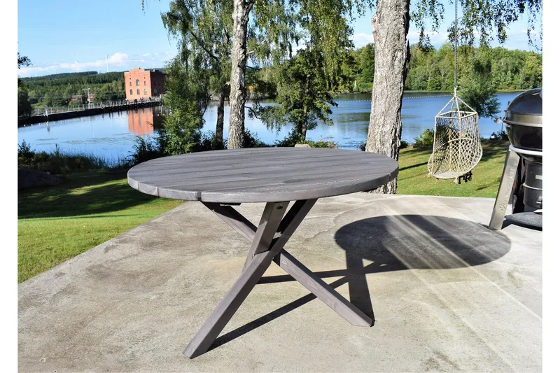 Scottsdale Fasta Spisebord 112 cm Rundt Shabby Chic - KWA - Hagemøbler - Hagebord - Spisebord ute