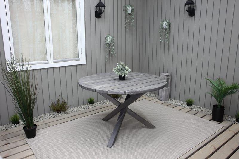 Scottsdale Fasta Spisebord 112 cm Rundt Shabby Chic - KWA - Hagemøbler - Hagebord - Spisebord ute