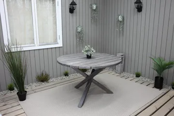 Scottsdale Fasta Spisebord 112 cm Rundt Shabby Chic - KWA - Hagemøbler - Hagebord - Spisebord ute