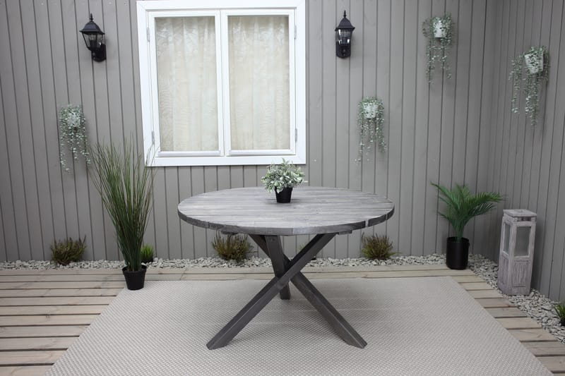 Scottsdale Fasta Spisebord 112 cm Rundt Shabby Chic - KWA - Hagemøbler - Hagebord - Spisebord ute