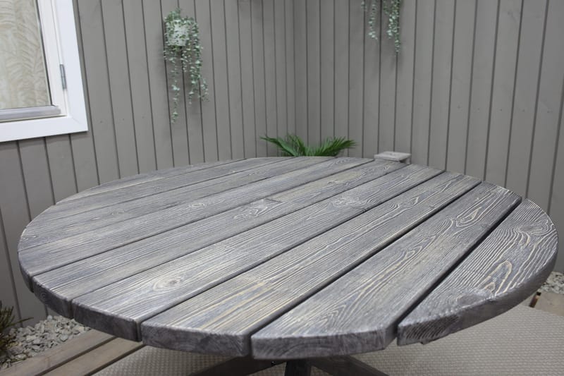 Scottsdale Fasta Spisebord 112 cm Rundt Shabby Chic - KWA - Hagemøbler - Hagebord - Spisebord ute