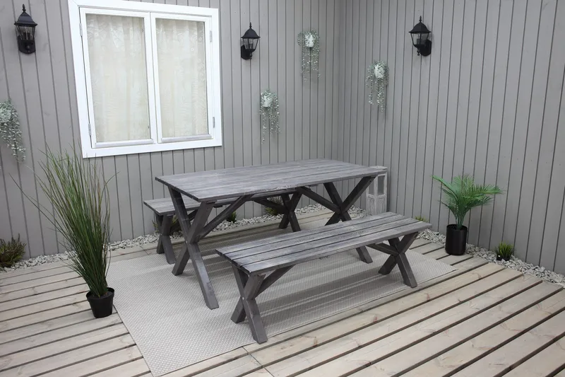 Scottsdale Fasta Spisebord 150 cm Shabby Chic - KWA - Hagemøbler - Hagebord - Spisebord ute