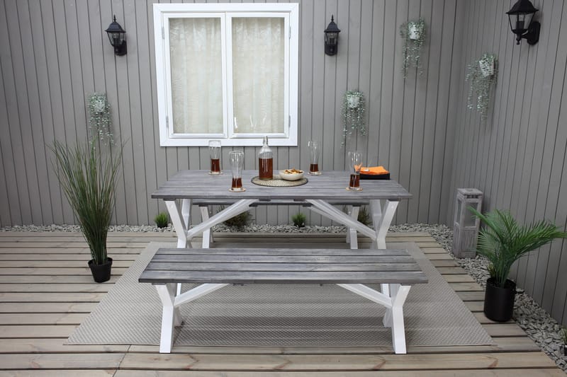 Scottsdale Spisebord 150 cm Grå/Hvit - KWA - Hagemøbler - Hagebord - Spisebord ute
