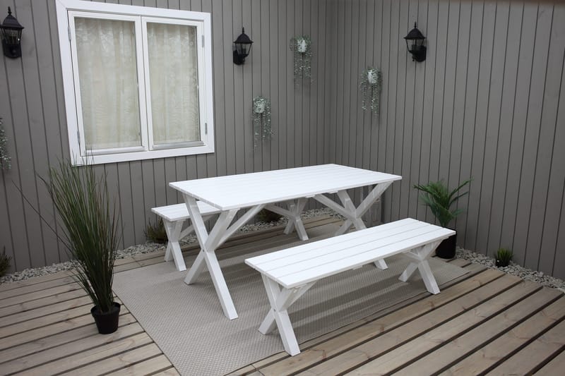 Scottsdale Spisebord 150 cm Hvit - Hagemøbler - Hagebord - Spisebord ute