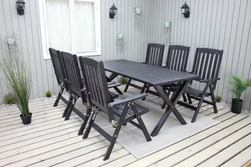 Scottsdale Spisebord 190 cm Svart - KWA - Hagemøbler - Hagebord - Spisebord ute