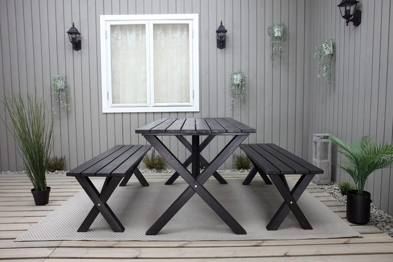 Scottsdale Spisebord 190 cm Svart - KWA - Hagemøbler - Hagebord - Spisebord ute