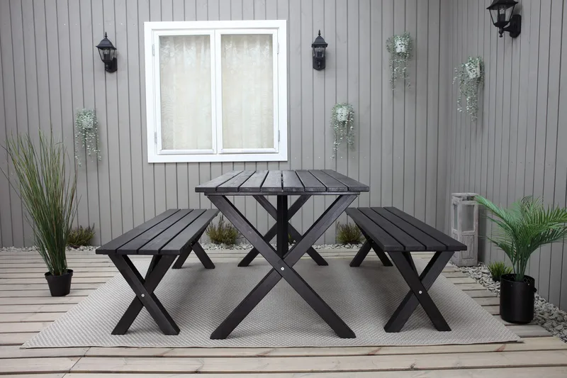 Scottsdale Spisebord 190 cm Svart - KWA - Hagemøbler - Hagebord - Spisebord ute