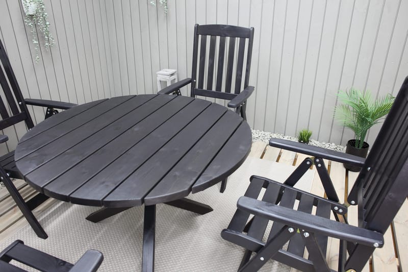 Scottsdale Spisebord Rundt 112 cm - Kaffesvart - Hagemøbler - Hagebord - Spisebord ute