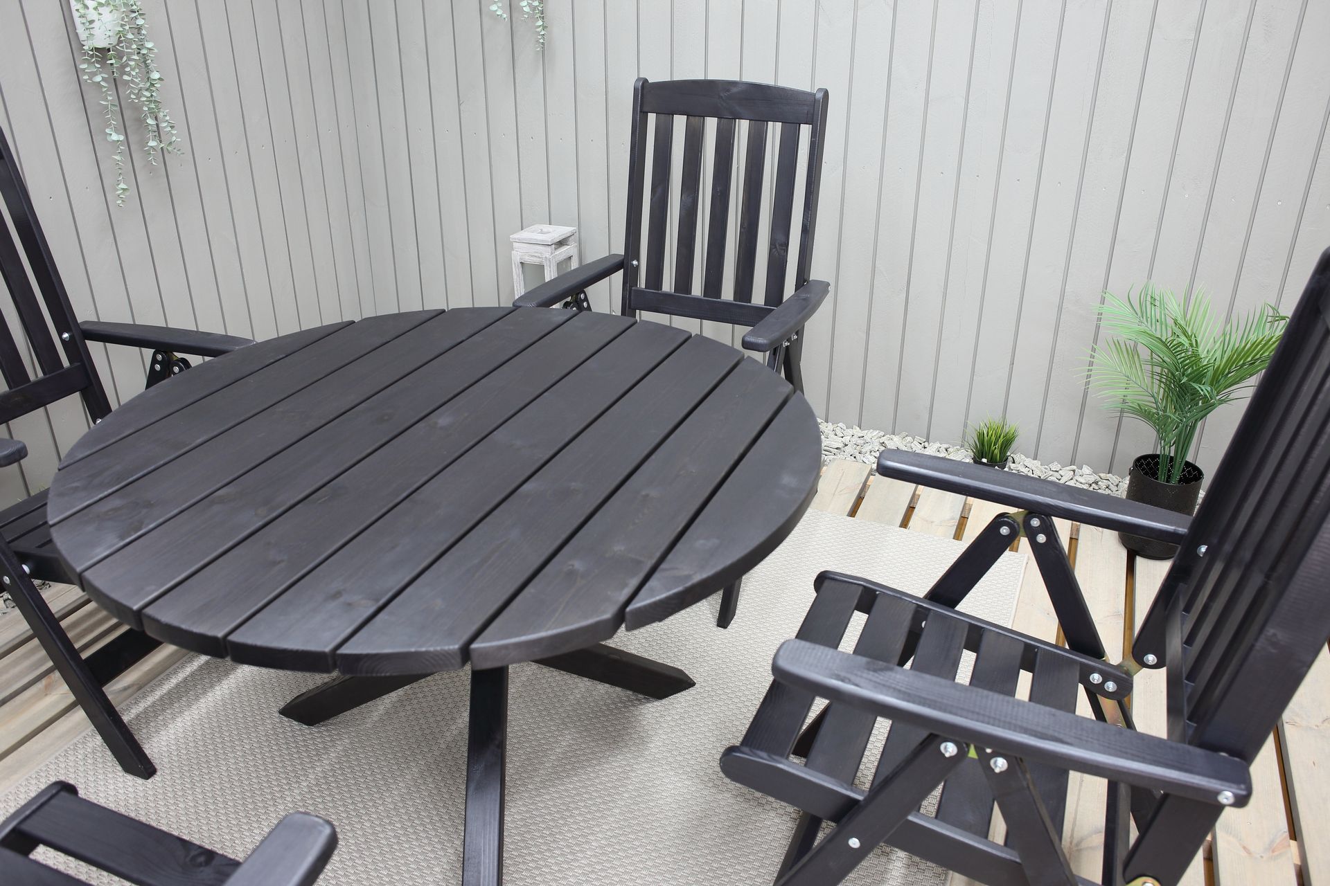 Scottsdale Spisebord Rundt 112 cm - Kaffesvart - Hagemøbler - Hagebord - Spisebord ute