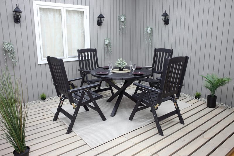Scottsdale Spisebord Rundt 112 cm - Kaffesvart - Hagemøbler - Hagebord - Spisebord ute