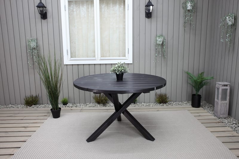 Scottsdale Spisebord Rundt 112 cm - Kaffesvart - Hagemøbler - Hagebord - Spisebord ute