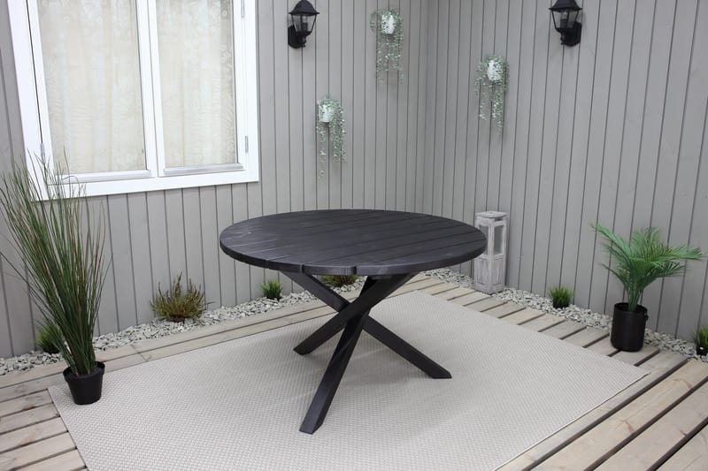 Scottsdale Spisebord Rundt 112 cm - Kaffesvart - Hagemøbler - Hagebord - Spisebord ute