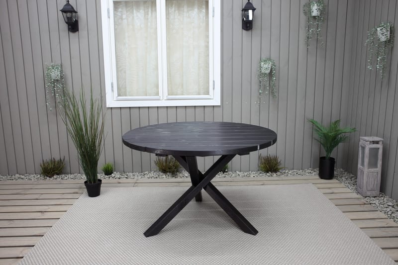 Scottsdale Spisebord Rundt 112 cm - Kaffesvart - Hagemøbler - Hagebord - Spisebord ute