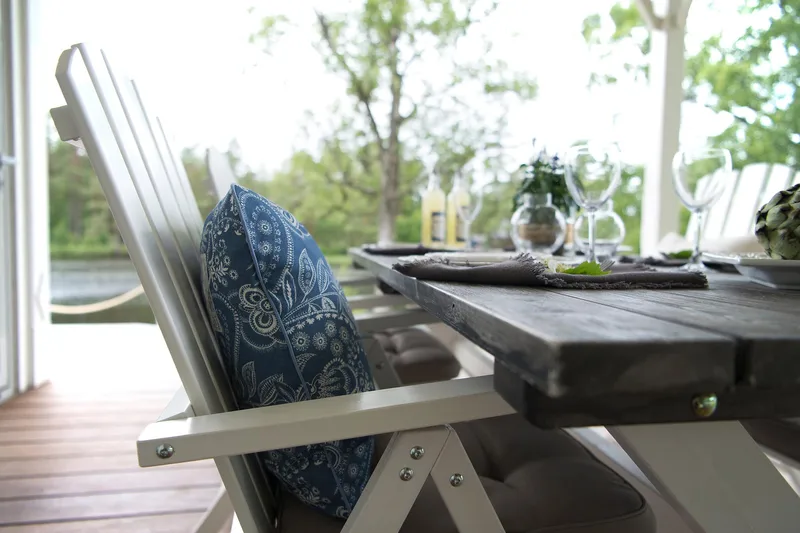 Shabby Chic Bord 195x86 cm - Grå/Hvit - Hagemøbler - Hagebord - Spisebord ute