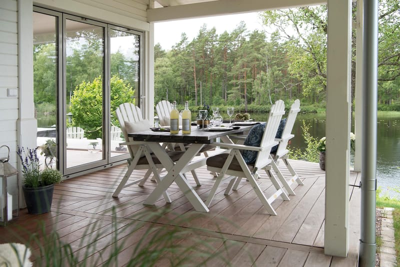 Shabby Chic Bord 195x86 cm - Grå/Hvit - Hagemøbler - Hagebord - Spisebord ute