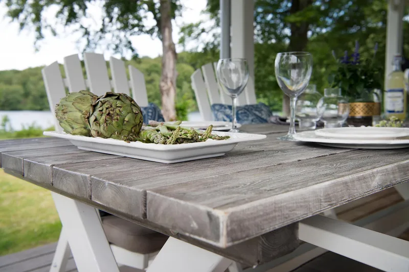 Shabby Chic Bord 195x86 cm - Grå/Hvit - Hagemøbler - Hagebord - Spisebord ute