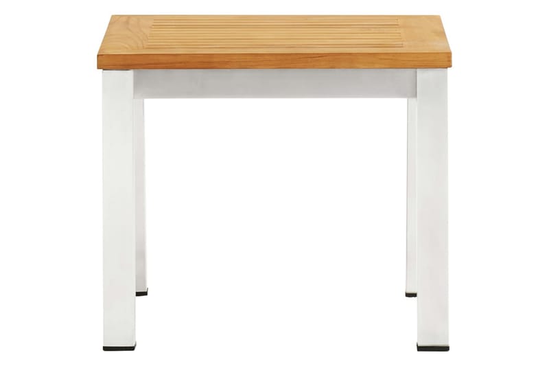Sidebord til hage 45x45x38 cm heltre teak og rustfritt stål - Brun - Hagemøbler - Hagebord - Spisebord ute