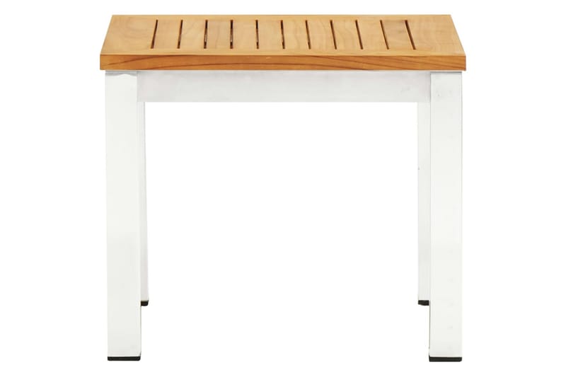 Sidebord til hage 45x45x38 cm heltre teak og rustfritt stål - Brun - Hagemøbler - Hagebord - Spisebord ute
